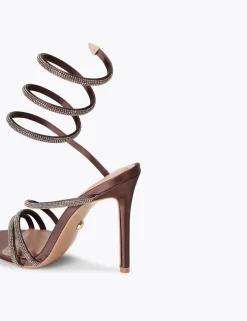 Metallic Sparkle Strappy Stiletto Heel Sandals