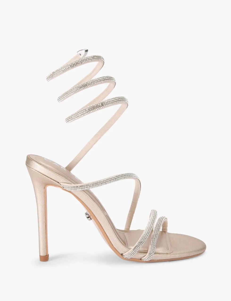 Metallic Sparkle Strappy Stiletto Heel Sandals