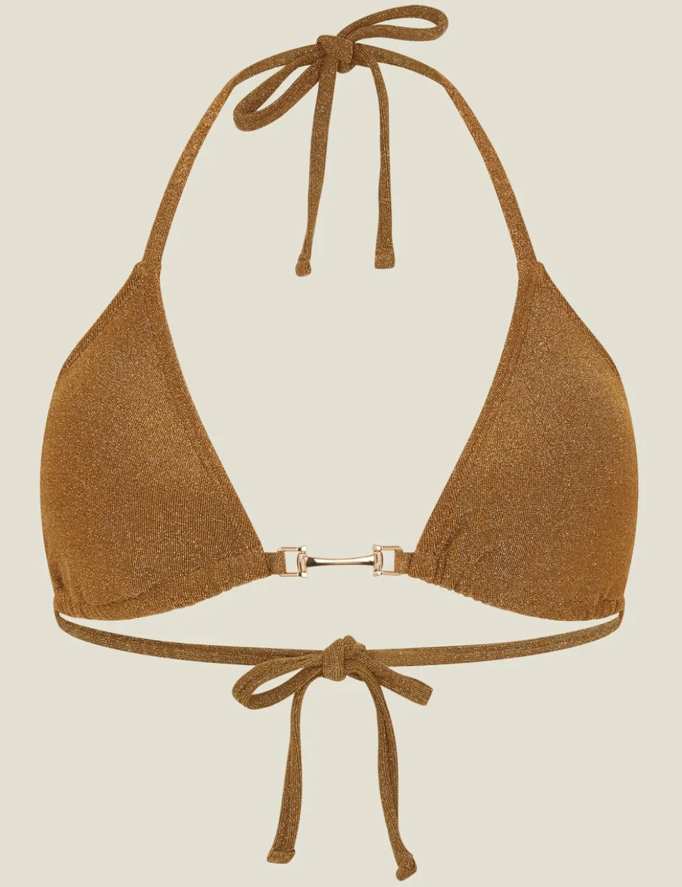 Metallic Wired Triangle Bikini Top