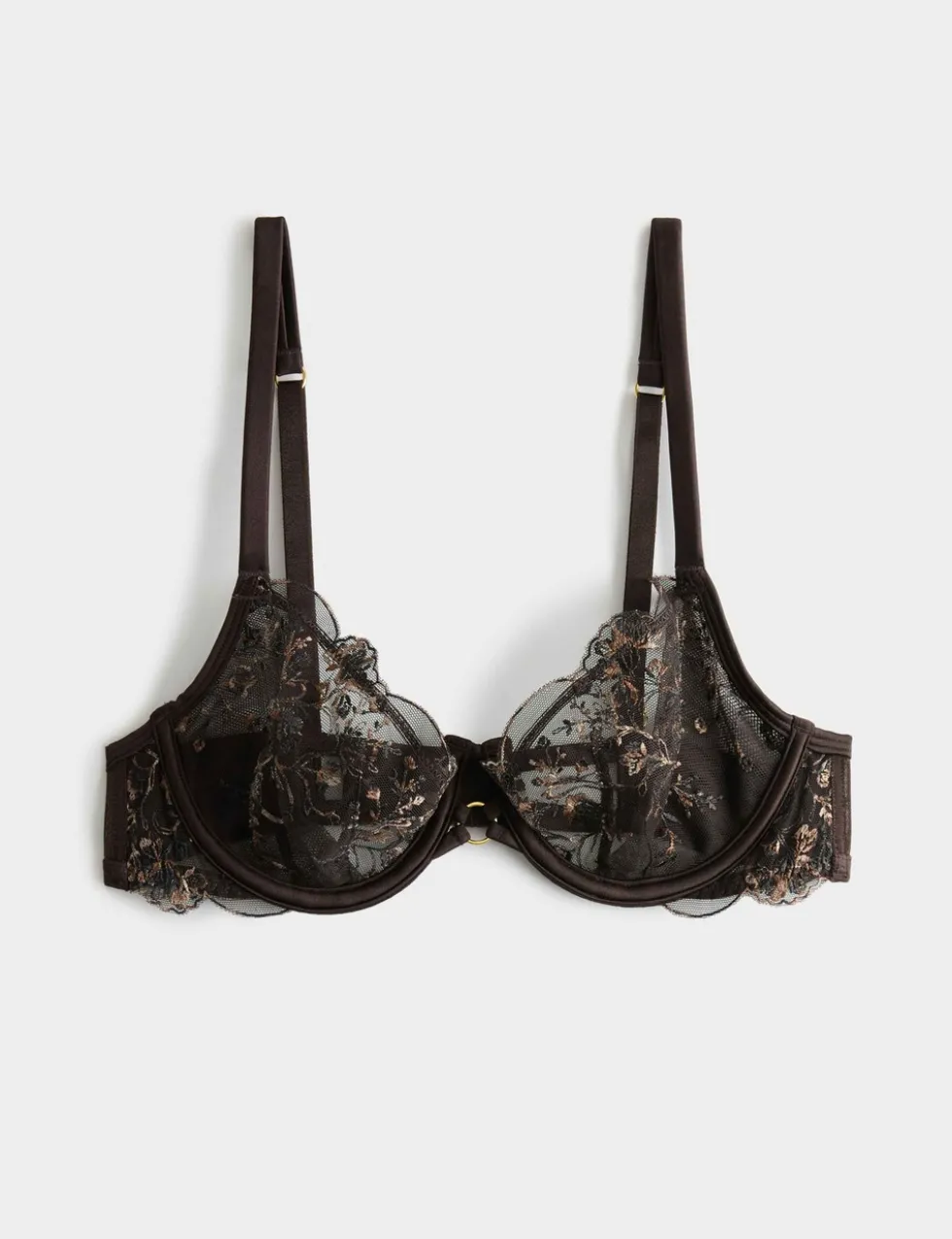Mia Leopard Embroidery Wired Balcony Bra (A-E)
