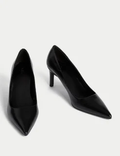 Mid Heel Pointed Court Shoes