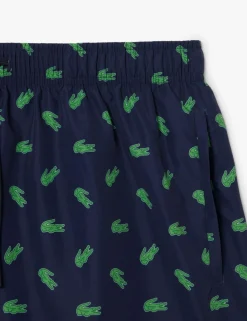 Mid Length Crocodile Print Swim Trunks