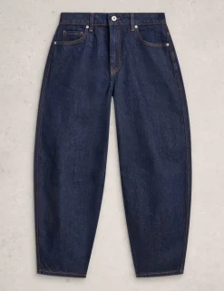 Mid Rise Barrel Ankle Grazer Jeans