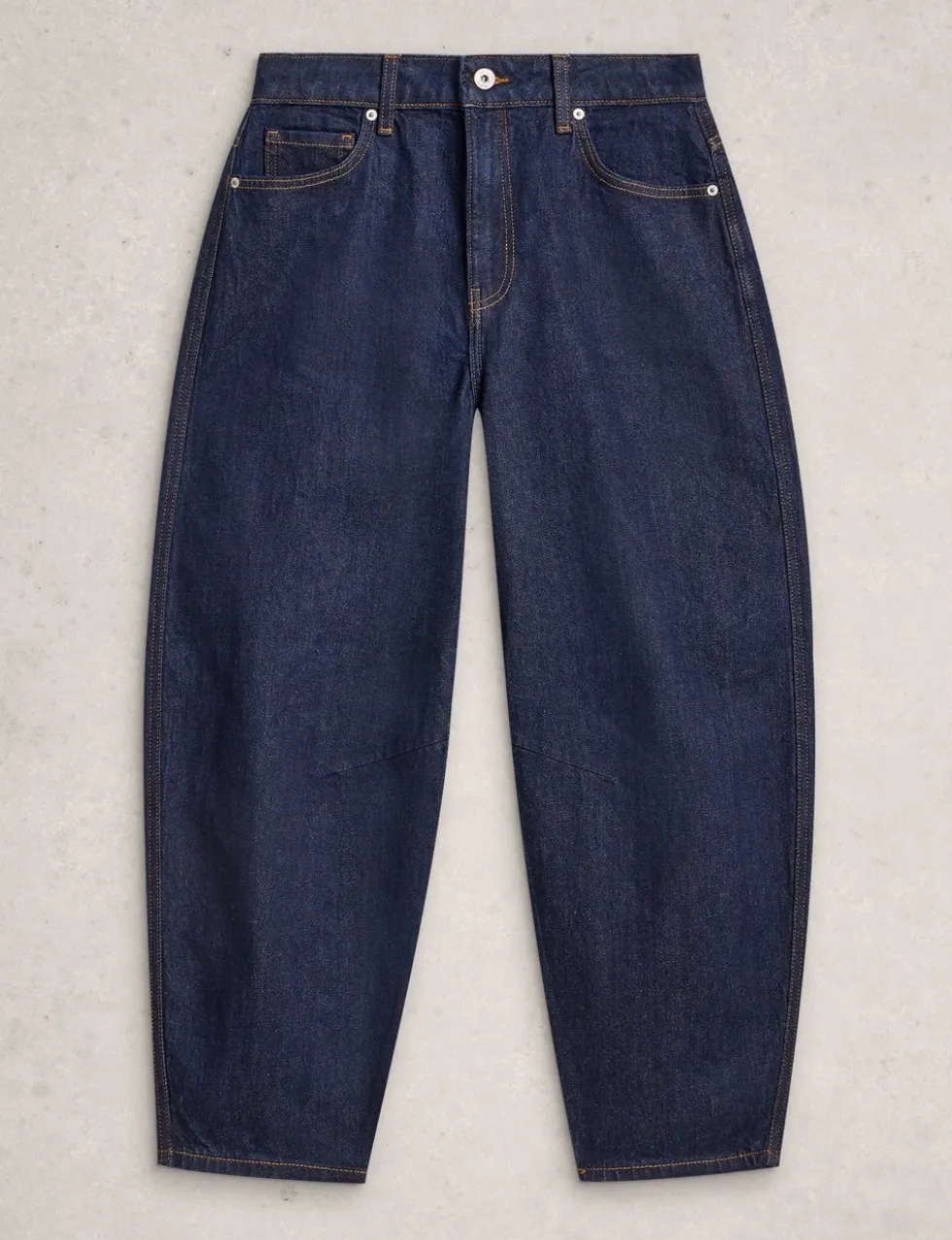 Mid Rise Barrel Ankle Grazer Jeans