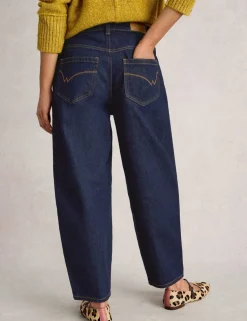 Mid Rise Barrel Ankle Grazer Jeans