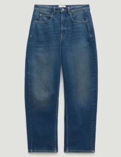 Mid Rise Barrel Ankle Grazer Jeans