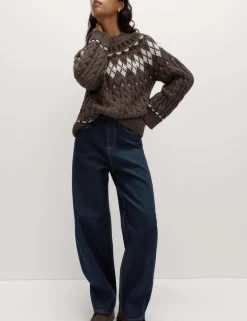 Mid Rise Barrel Jeans