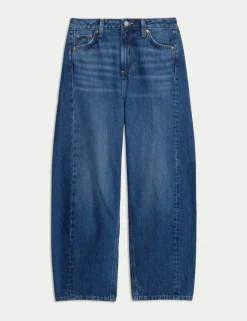 Mid Rise Barrel Jeans