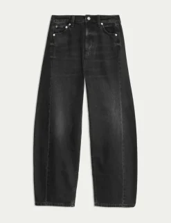 Mid Rise Barrel Jeans