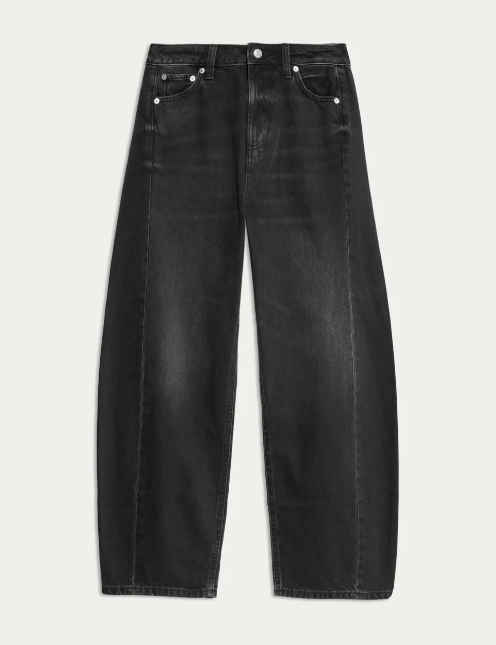 Mid Rise Barrel Jeans