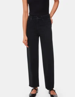 Mid Rise Barrel Leg Ankle Grazer Jeans