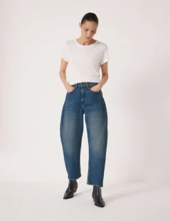 Mid Rise Barrel Leg Jeans