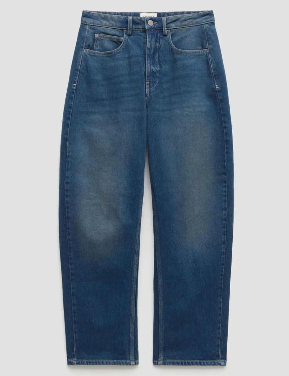 Mid Rise Barrel Leg Jeans