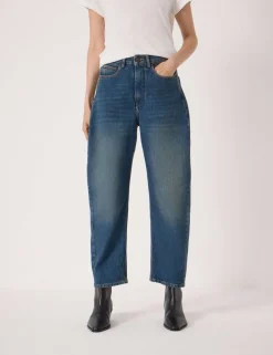 Mid Rise Barrel Leg Jeans