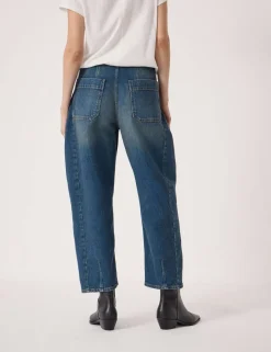 Mid Rise Barrel Leg Jeans