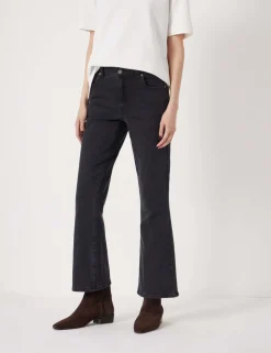 Mid Rise Bootcut Cropped Jeans