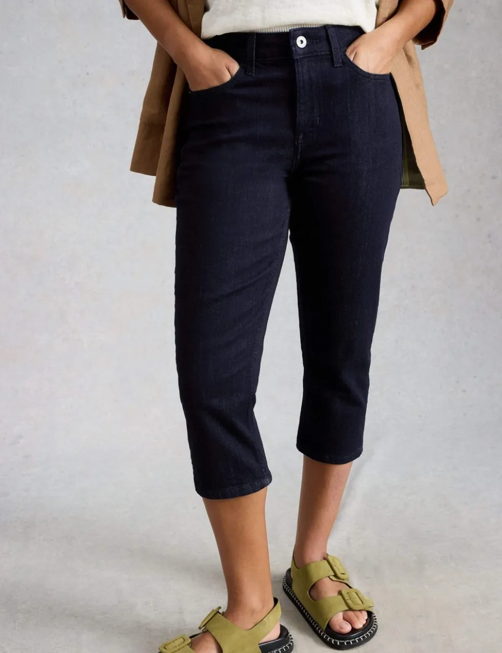Mid Rise Skinny Cropped Jeans