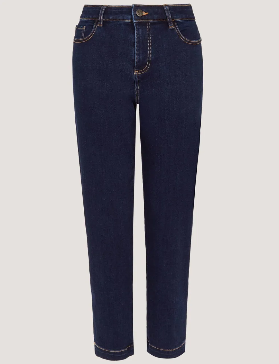 Mid Rise Skinny Straight Leg Cropped Jeans