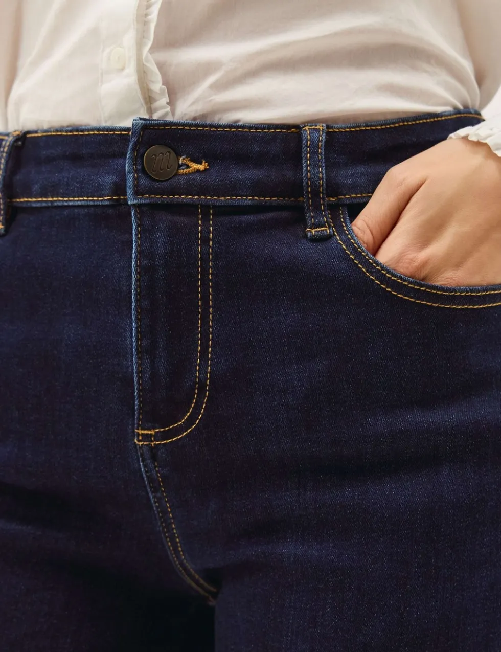 Mid Rise Skinny Straight Leg Cropped Jeans