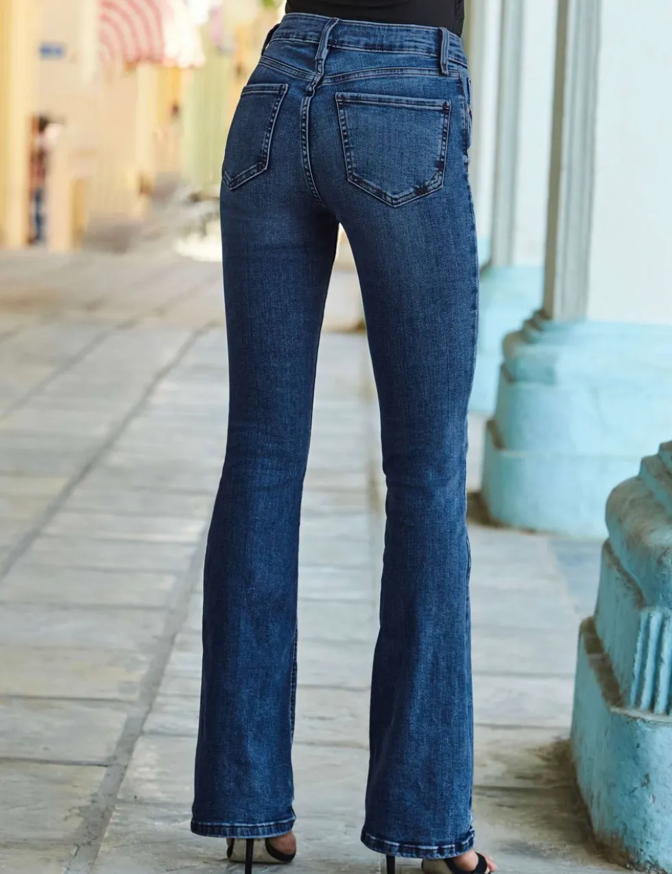 Mid Rise Slim Fit Flared Jeans