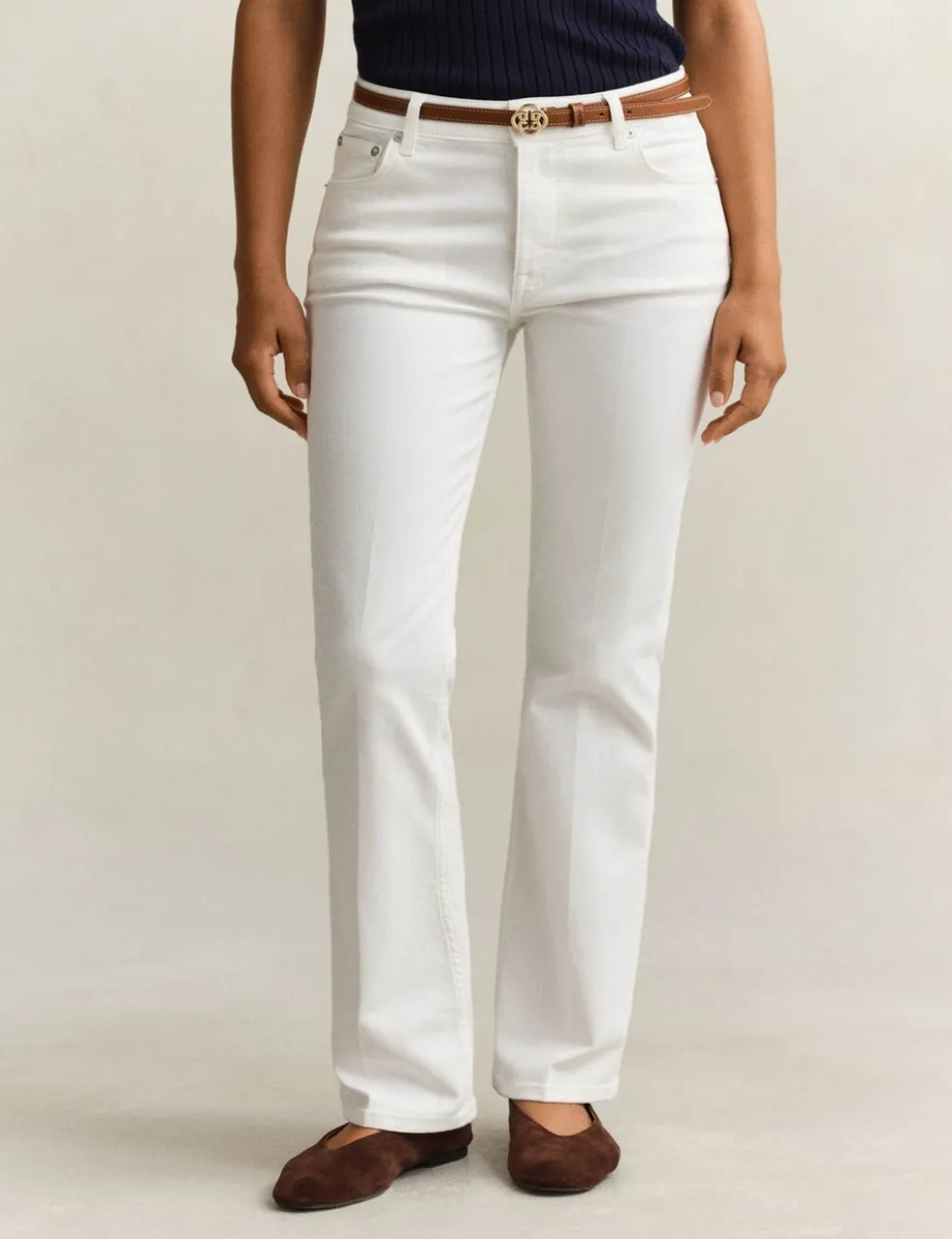 Mid Rise Slim Flare Jeans