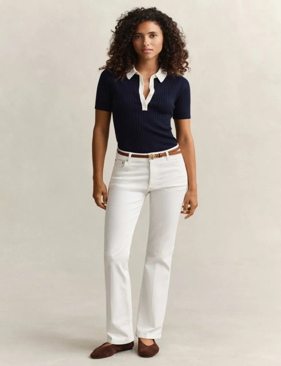 Mid Rise Slim Flare Jeans