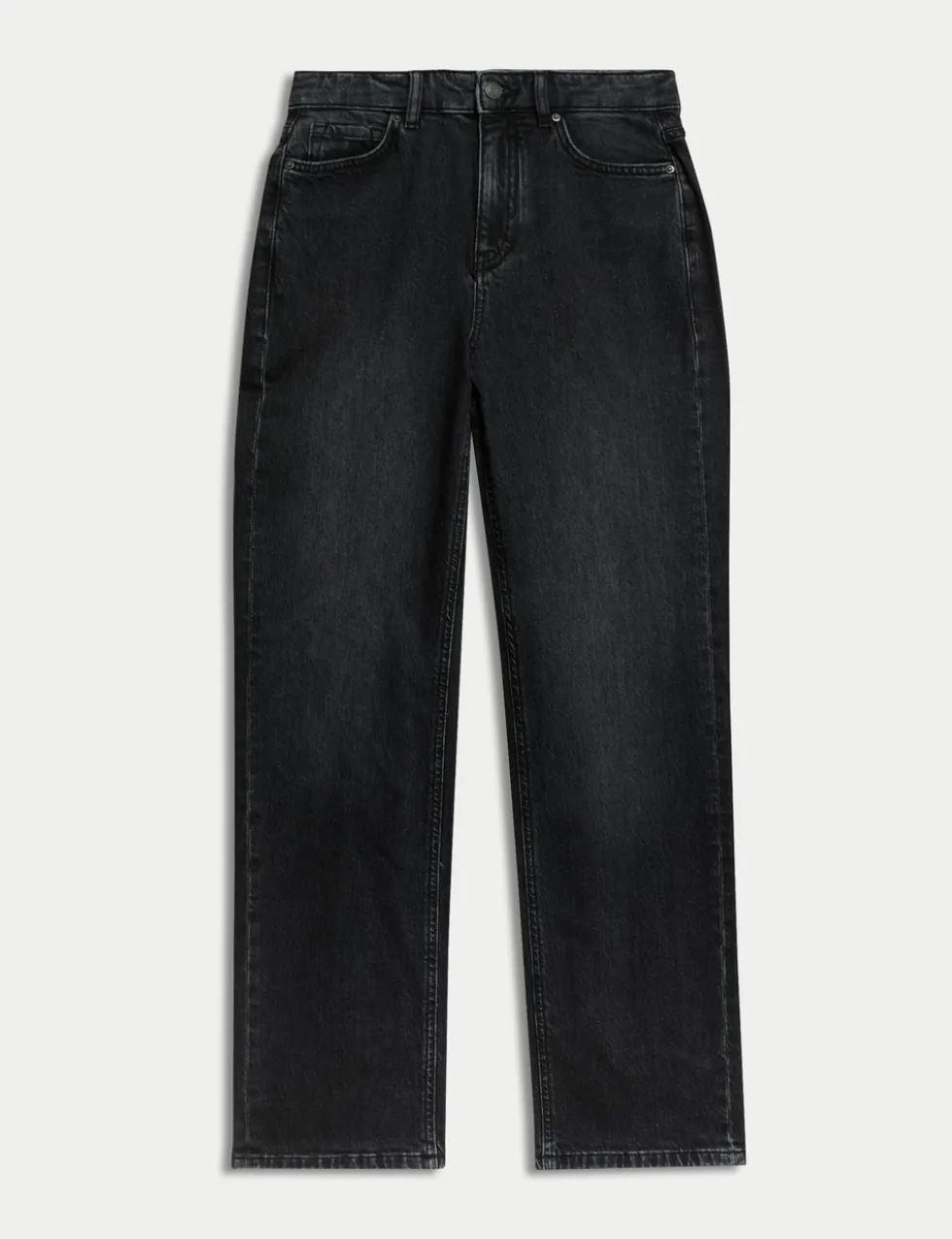 Mid Rise Straight Leg Ankle Grazer Jeans