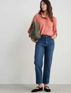 Mid Rise Straight Leg Ankle Grazer Jeans