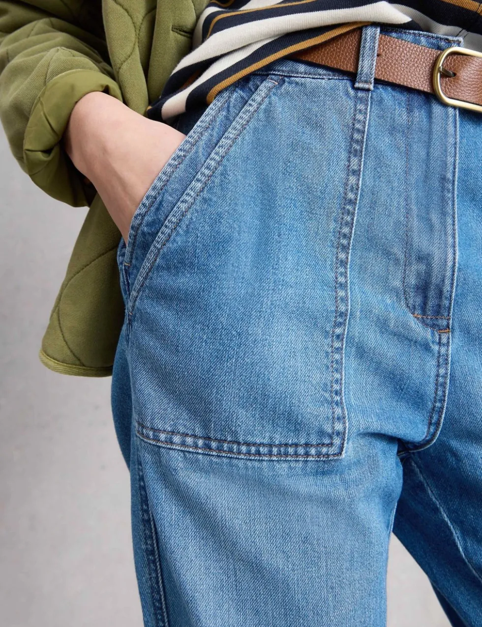 Mid Rise Straight Leg Ankle Grazer Jeans