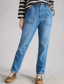 Mid Rise Straight Leg Ankle Grazer Jeans