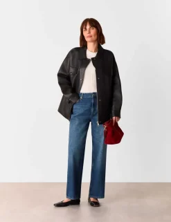 Mid Rise Straight Leg Ankle Grazer Jeans