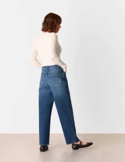 Mid Rise Straight Leg Ankle Grazer Jeans