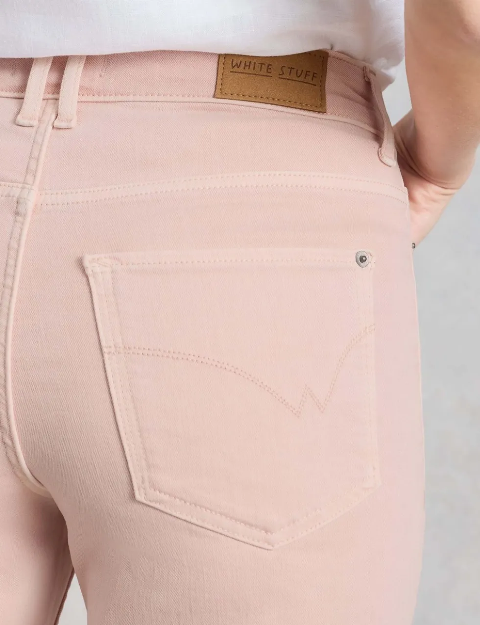 Mid Rise Straight Leg Cropped Jeans