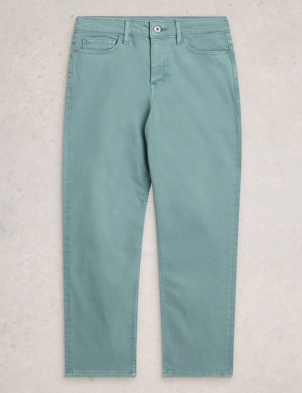 Mid Rise Straight Leg Cropped Jeans