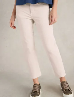 Mid Rise Straight Leg Cropped Jeans