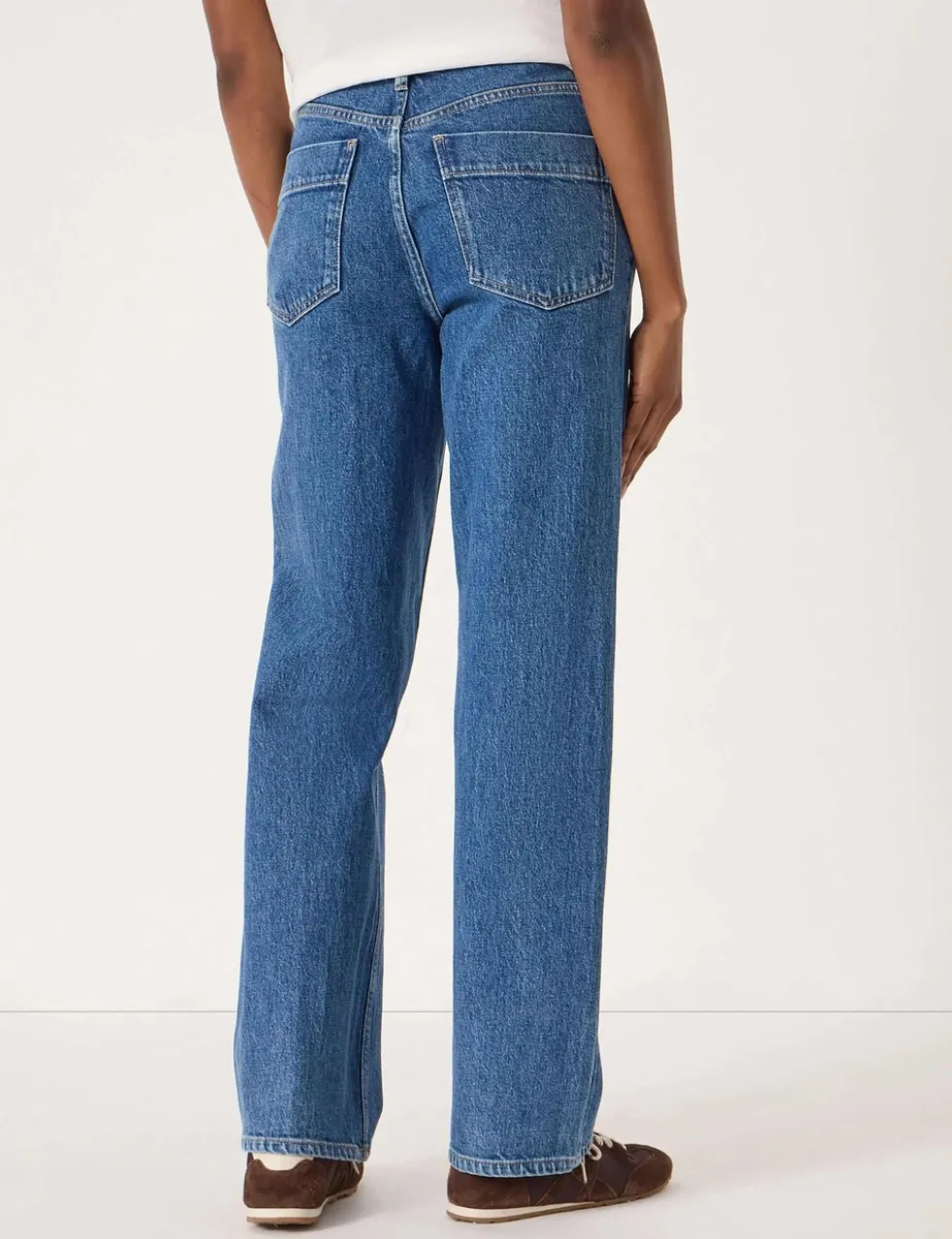 Mid Rise Straight Leg Jeans