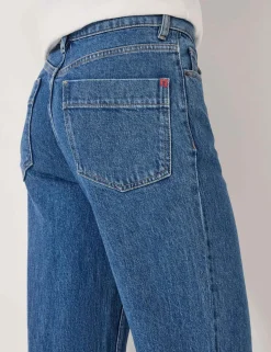 Mid Rise Straight Leg Jeans