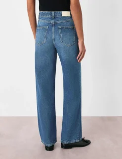Mid Rise Straight Leg Jeans