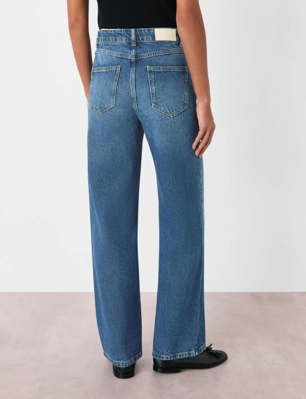 Mid Rise Straight Leg Jeans