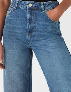 Mid Rise Straight Leg Jeans