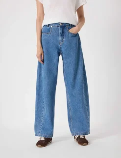 Mid Rise Straight Leg Jeans