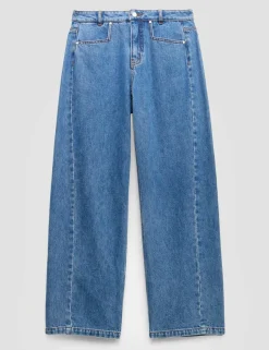 Mid Rise Straight Leg Jeans