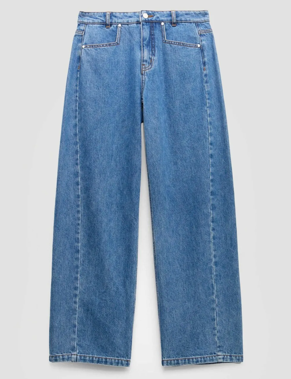 Mid Rise Straight Leg Jeans