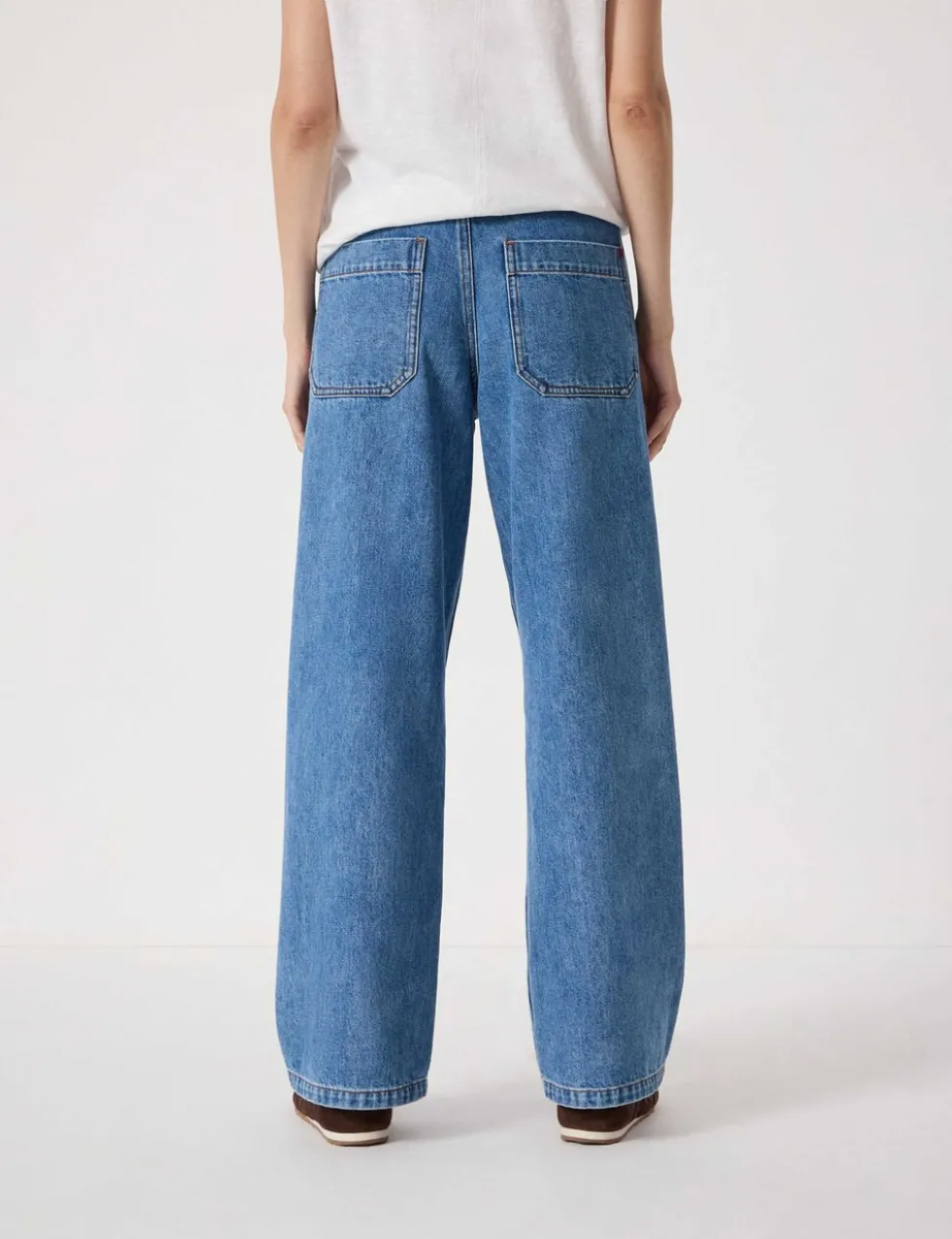 Mid Rise Straight Leg Jeans
