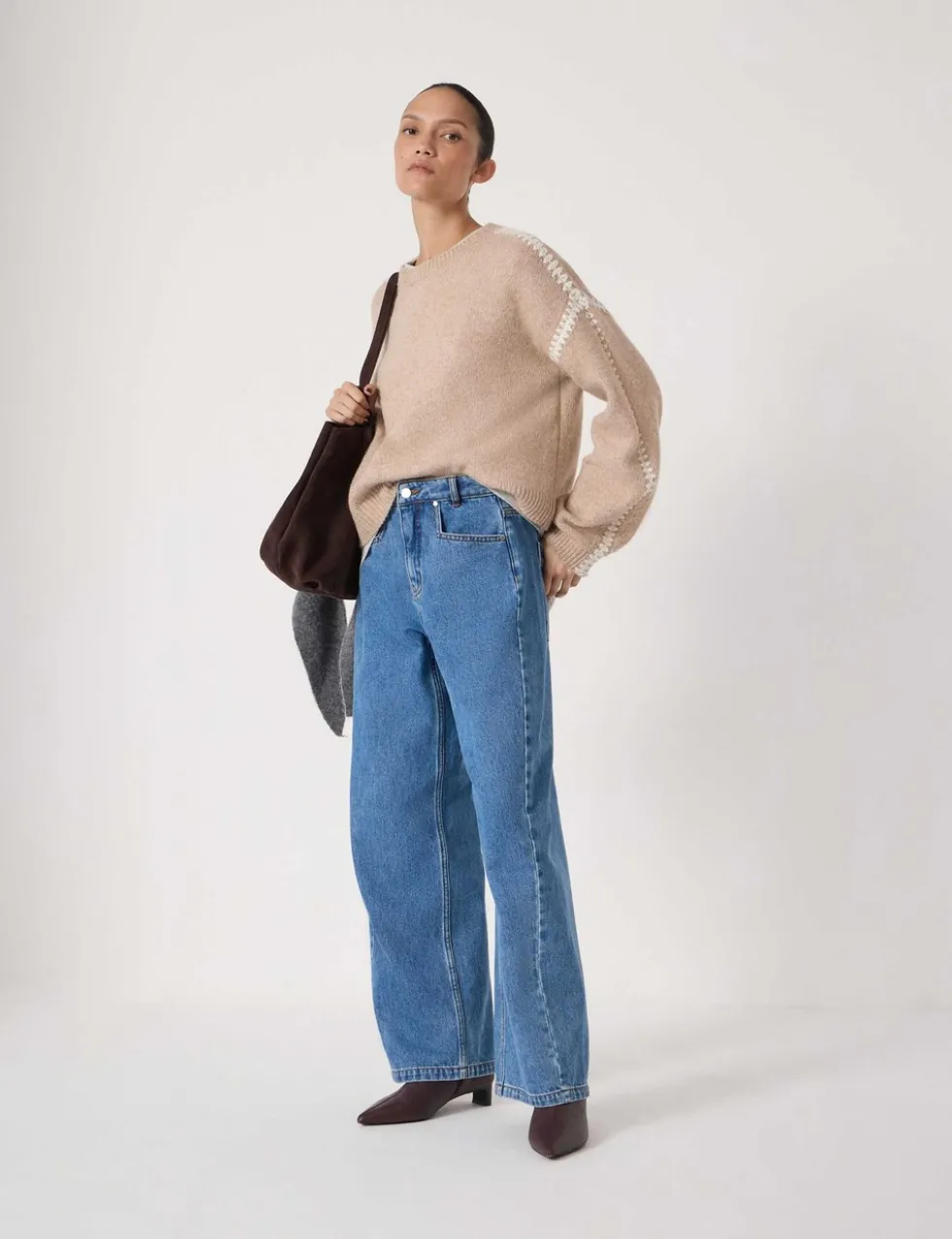 Mid Rise Straight Leg Jeans