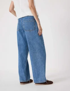 Mid Rise Straight Leg Jeans