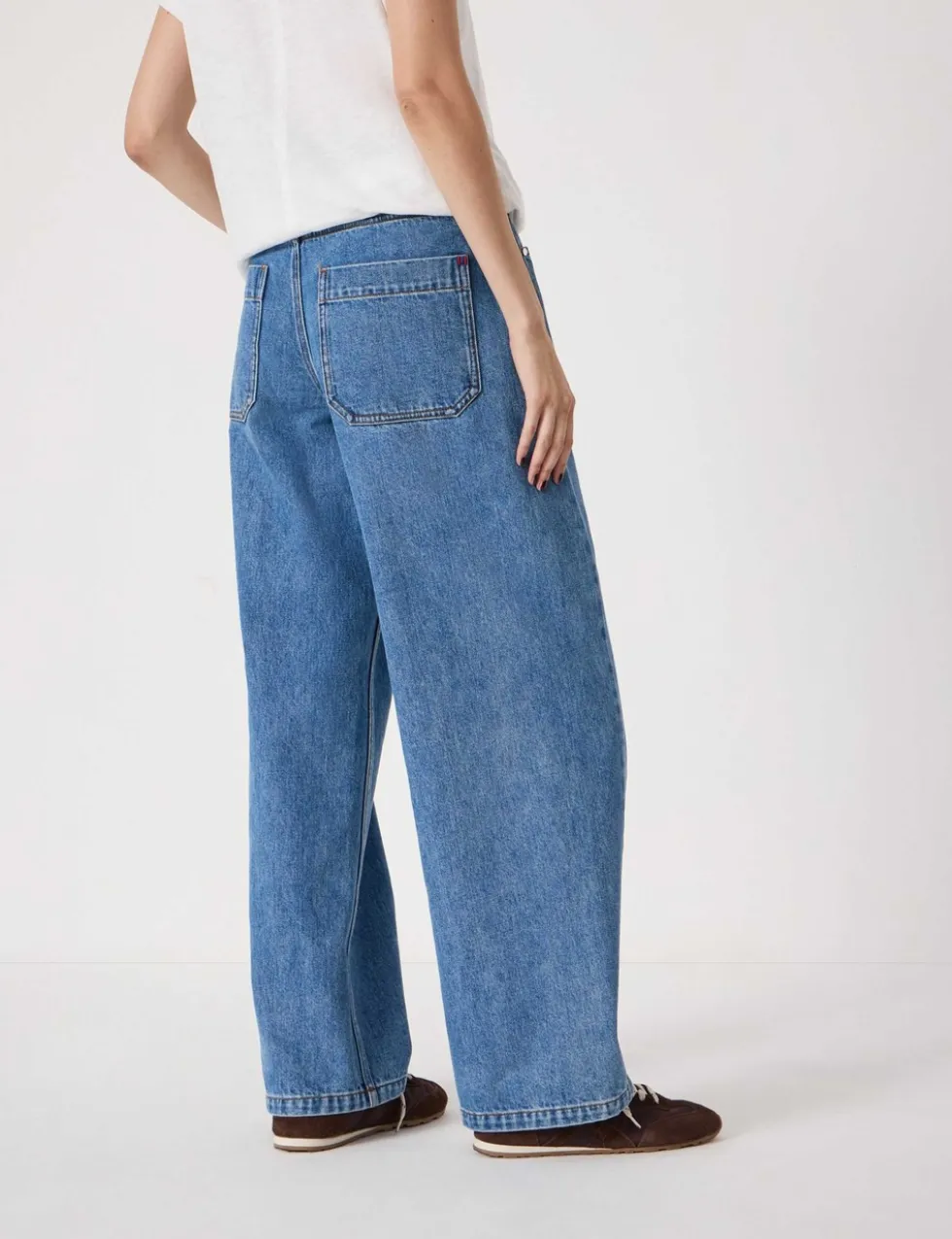 Mid Rise Straight Leg Jeans
