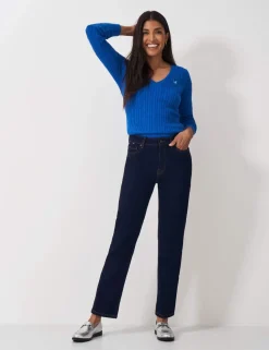 Mid Rise Straight Leg Jeans