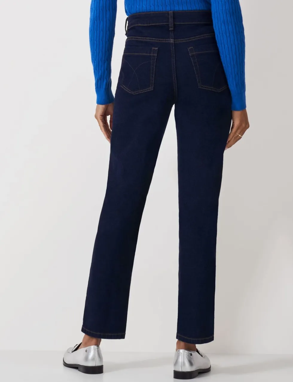 Mid Rise Straight Leg Jeans