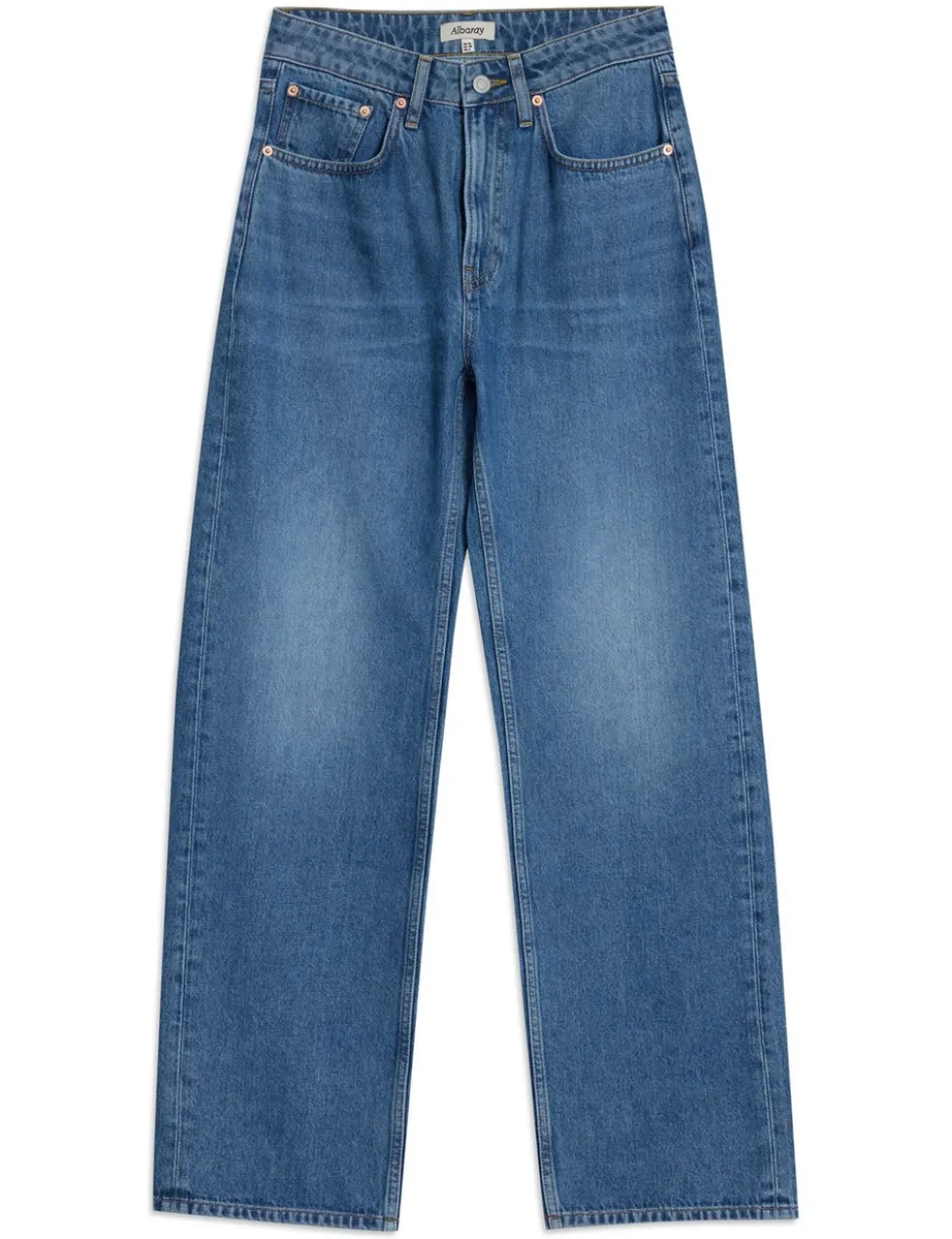 Mid Rise Straight Leg Jeans